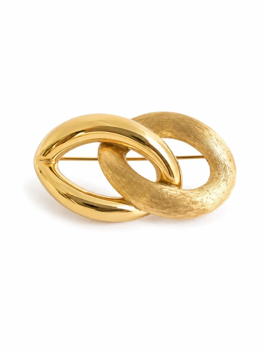 Vintage Napier Gold Tone Interlocking Oval Brooch